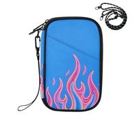 waterproof passport holder for travel Wallet Combo Neon Flames Blue