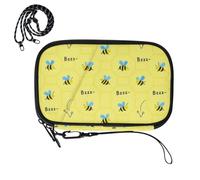 waterproof passport holder for travel Yellow Honeycomb Bee Pattern