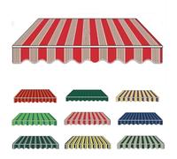 Waterproof Patio Awning Fabric Replacement 3x2.5m & 2x1.5m Sunshade Canopy with Valance OutdoorTuch Red Stripe 4x3.5m Ideal for Deck & Balcony Use