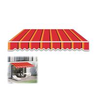 Waterproof Patio Awning Replacement Fabric 18x10ft Sun Shade Cover for Deck & Window Polyester Exterior Canopy Material (Red)