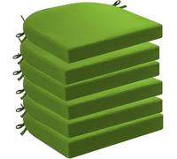 Waterproof Patio Chair Cushions Set of 6 Removable Machine Washable Covers Light Green 17x17x2in Ideal for Indoor/Outdoor Dining Garden and Kitchen Use