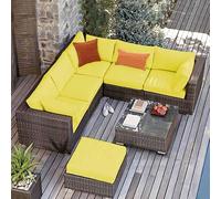 Waterproof Patio Cushions Covers Replacement for L-Shaped Sofa, Outdoor Slipcovers for Corner Couch, Durable Garden Rattan Cushion Covers (A9, 65x65x10CM)