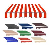 Waterproof Patio Fabric Replacement CoverUV Protect Polyester Canopy Retractable Outdoor e Red & White 10x8.2ft (3x2.5m)