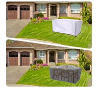 Waterproof Patio Furniture Cover 249x99x76cm/LxWxH Rectangular 420D Oxford Cloth UV-Resistant, All-Weather Outdoor Table & Chair Protector with Drawstring and Lock, Fits Tables, Chairs, Sofa Silver