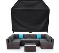 Waterproof Patio Set Covers 320x280x100cm Rectangular Garden Table Covers for 6 Seater Outdoor Fur UV-Resistant Tear-Proof 600D Oxford Material All-Weather Protection