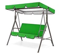 Waterproof Patio Swing Canopy Replacement - 2/3 Seater Cover for Porch Swing Seat Durable Garden Top Canopy (Green 65"x45"x5.9")