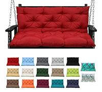 Waterproof Patio Swing Cushion Set 120x100cm Red - Comfortable Garden Seat & Backrest Cushions for 23 Person Rocking Chair Stylish & Durable Outdoor Furniture Pads.