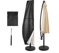 Waterproof Patio Umbrella Cover Zippered Protection for Offset Umbrellas Garden Canopy Storage Bag 280x30x81x46cm Black Outdoor Umbrella Protector