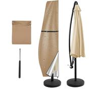 Waterproof Patio Umbrella Cover Zippered Protective Canopy for Offset Umbrellas Garden Umbrella Protector Size: 265x40x70x50cm Color: Khaki