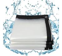 Waterproof PE Tarp 12x15m Transparent Outdoor Cover HeavyDuty WeatherResistant Tarpaulin with Grommets TearResistant for Camping & Outdoor Protection