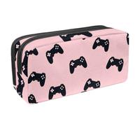 Waterproof Pencil Case Large Capacity Pencil Pouch with Zipper, Black Game Controller Pink Stationery Pen Bag Pouch Holder Box Organizer for Teens Girls Adults Student