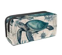Waterproof Pencil Case Large Capacity Pencil Pouch with Zipper, Coral Turtle Compass Stationery Pen Bag Pouch Holder Box Organizer for Teens Girls Adults Student
