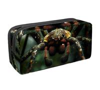 Waterproof Pencil Case Large Capacity Pencil Pouch with Zipper, Green Spider Stationery Pen Bag Pouch Holder Box Organizer for Teens Girls Adults Student