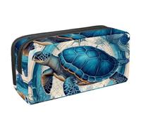 Waterproof Pencil Case Large Capacity Pencil Pouch with Zipper, Turtle Compass Map Stationery Pen Bag Pouch Holder Box Organizer for Teens Girls Adults Student