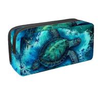 Waterproof Pencil Case Large Capacity Pencil Pouch with Zipper, Turtle Compass Seawater Stationery Pen Bag Pouch Holder Box Organizer for Teens Girls Adults Student