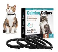 Waterproof Pet Calming Collar for Dogs, 4X Stress Relief Pheromone Collar to Reduce Separation and Bad Behavior, Lasts 30 Days for Puppies and Adult Dogs Color BlackGreyPurple
