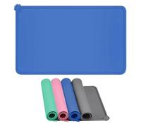 Waterproof Pet Feeding Mats with High Lips - Multiple Size and Colors, Silicone Mat, Nonslip Pet Food Mat for Dogs, Cats (Blue, 48 x 30cm)