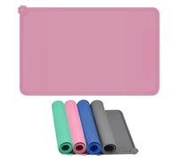 Waterproof Pet Feeding Mats with High Lips - Multiple Size and Colors, Silicone Mat, Nonslip Pet Food Mat for Dogs, Cats (Pink, 48 x 30cm)