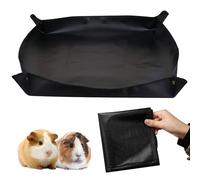 Waterproof Pet Playpen Mat, Rabbit Cage Liner, Guinea Pig Fleece Cage Liners, Washable Reusable Air Dried Pee Pad, for Rabbits, Guinea Gig (Black, 100x100cm)