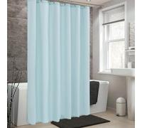 Waterproof PEVA Shower Curtain 60x60in Anti-Mold Light Blue Machine Washable 153x153cm Ideal for Bathtub Corner Includes 12 Hooks Polyester Fabric