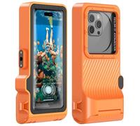 Waterproof Phone Case for Snorkeling - Underwater Touchscreen Housing, Universal Underwater Photo&Video Diving Case for iPhone 16/15/14 Pro Max Samsung Galaxy S25/S24 Ultra Up to 6.9'' Orange