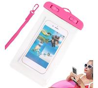 Waterproof Phone Holder, Cycling Smartphone Bag, Touchscreen Phone Pouch with Lanyard for Cycling Boating Camping Kayaking Cruise Water Park Fishing Rafting Beach Snorkeling Pink
