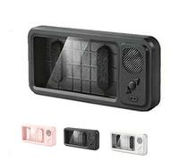 Waterproof Phone Holder with Speaker, 60°Fixed Opening Angle for Pick-Up and Placement, Phone Holder - 360°All-Inclusive Design for Bathroom (Black)