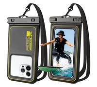 Waterproof Phone Pouch 2 Pack, IP68 Floating Waterproof Phone Case, Up to 8.3" Dry Bag for iPhone 17 16 15 14 13 Pro Max Samsung S25 Ultra S24 S23, Kayak/Beach/Cruise Travel Essentials Black