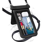 Waterproof Phone Pouch Double Pocket (Floating)IP8X 8.5 inch Waterproof Phone Case for Beach Vacation Essentials for Compatible IPhone12 11 Pro XS Max XR X Samsung S8 Waterproof Cell Phone Pouch Black