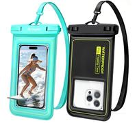 Waterproof Phone Pouch Floating, 2 Pack IP68 Waterproof Phone Case Compatible with iPhone 17 16 15 Pro Max Galaxy S25 S24 Ultra Up to 7", Cellphone Dry Bags Beach Cruise Essentials with Lanyard
