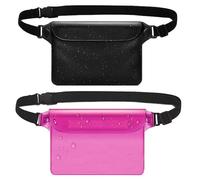 Waterproof Phone Pouch with Adjustable Waist Strap - 2 PCS Beach Dry Bag for Screen Touch, Keys, Swimming, Boating, Kayaking