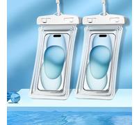 Waterproof Phone Pouch with Finger Strap, Phone Pouch IPX8 Universal Waterproof Case Dry Bag Phone Protector or Beach Cruise Ship Essentials and up-White