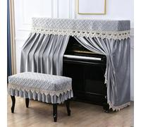 Waterproof Piano Cover - Washable & Scratch-Resistant Fabric, Easy Care for Restaurant & Stage, Bordered Design Protects Your Instrument,Grey,Enlarged Double Stool Set