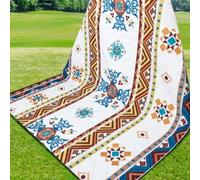 Waterproof Picnic Blanket, 200x200CM Beach Blanket Outdoor Picnic Mat, Beach Mat with Carrying Handle Sandproof Heatproof for Camping, Park, Garden, Beach, Outdoor, Machine Washable, Foldable