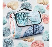 Waterproof Picnic Blanket,200x200CM Large Beach Blanket Outdoor Picnic Mat,Soft Thick Padding Camping Mat with Carrying Handle Sandproof Heatproof for Camping,Beach,Family,Washable, Foldable,Portable