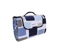 Waterproof Picnic Blanket, Blue White Tartan