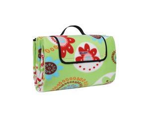 Waterproof Picnic Blanket, Green + Flower Pattern
