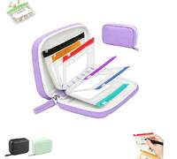 Waterproof Pill Bag Set, 7 Pieces Zipper Pill Organiser Folders, 7 Day Weekly Vitamin Medicine Holder, Colour Coded Reusable for Camping, Business, Trip, Daily Life (Purple)