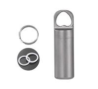 Waterproof Pill Box Key Chain Metal Pocket Pill Holder Keychain Lightweight Travel Case Bottle Waterproof Pill Box Keychain Drug Storage Box for Outdoor Use
