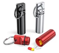 Waterproof Pill Box Small Key Ring Metal Pill Box For Outdoor Travel - 3 Colors