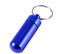 Waterproof Pill Case - 1.89 Inches Medicine Bottle Keychain | Pill Holder | Travel Medicine Container with Quick Release Ring, Rustproof Metal Tablet Box for Hiking, School and Trips
