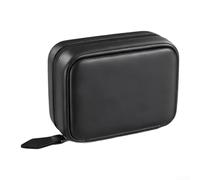 Waterproof Pill Organiser A8 with 7 Coloured Compartments, Flexible Binder Style for Travel, Transparent PU and ABS Privacy Screen, Compact Case for Medicines and Vitamins (Black)