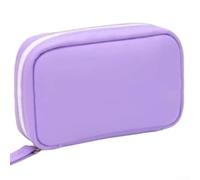 Waterproof Pill Organiser A8 with 7 Coloured Compartments, Flexible Binder Style for Travel, Transparent PU and ABS Privacy Screen, Compact Case for Medicines and Vitamins (Purple)