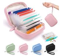 Waterproof Pill Organiser Set with 14 Pouches for Travel, 7 or 14 Day Medicine Case, Waterproof PU Leather Holder with Large, Colour-Coded Resealable Bags for Holidays & Daily Use, Pink