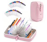 Waterproof Pill Organizer Set, 7-Day AM/PM Weekly Medication Case with 14 Pouches (7 Distinct Colors), Travel Waterproof Pill Pouch, BPA-Free Compact Zippered Storage Binder for Travel, Daily (Pink)