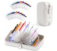 Waterproof Pill Organizer Set, 7-Day AM/PM Weekly Medication Case with 14 Pouches (7 Distinct Colors), Travel Waterproof Pill Pouch, BPA-Free Compact Zippered Storage Binder for Travel, Daily (White)