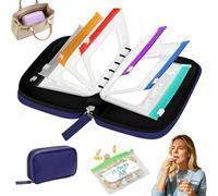 Waterproof Pill Organizer Set, Pill Pouches for Travel, with 14 Color-Pill Pouches, 7-14 Day Travel Pill Organizer, Portable Reusable Binder Design Zippered Pill Storage (Navy Blue)