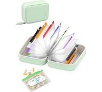 Waterproof Pill Organizer Set with 7 Color-Pill Pouches Large Weekly Travel Medicine Organizer 7-14 Day Travel Pill Organizer Portable Design Zippered Pill Storage for Fish Oils Vitamins (Green)