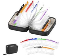 Waterproof Pill Organizer with 14 Color Pouches, Weekly Medicine Organizer for Vitamins & Fish Oil, Reusable Pill Pouches for Travel, Portable Zippered Binder Set (Black)
