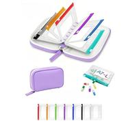Waterproof Pill Pouch Set Large Weekly Pill Organizer with 14 Color-Coded Medicine Pouches Reusable Travel Medicine Organizer Zippered Pill Storage for Vitamins (Purple)